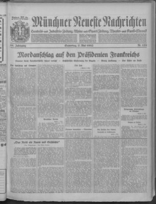 Münchner neueste Nachrichten Samstag 7. Mai 1932