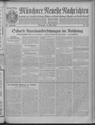 Münchner neueste Nachrichten Mittwoch 11. Mai 1932