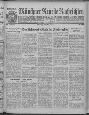 Münchner neueste Nachrichten Montag 23. Mai 1932