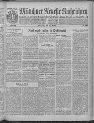 Münchner neueste Nachrichten Dienstag 24. Mai 1932