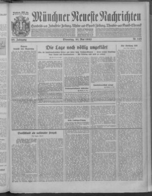 Münchner neueste Nachrichten Dienstag 31. Mai 1932