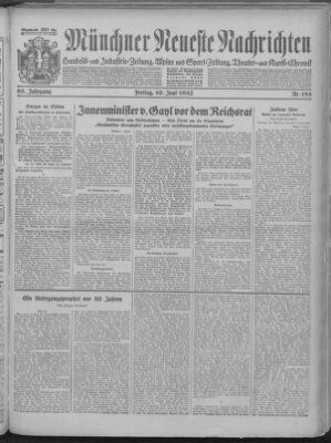 Münchner neueste Nachrichten Freitag 10. Juni 1932