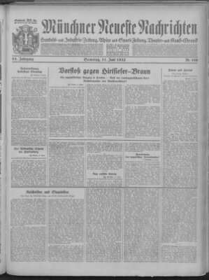 Münchner neueste Nachrichten Samstag 11. Juni 1932