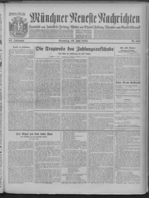 Münchner neueste Nachrichten Sonntag 19. Juni 1932