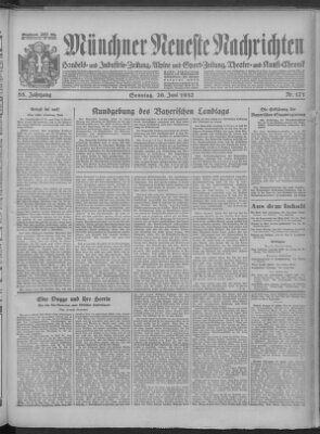 Münchner neueste Nachrichten Sonntag 26. Juni 1932