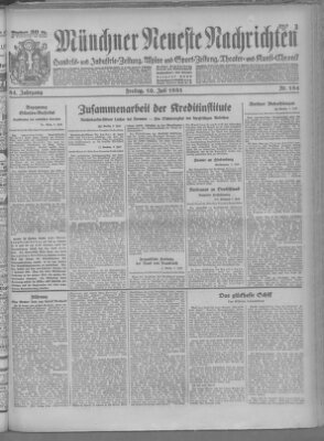 Münchner neueste Nachrichten Freitag 10. Juli 1931