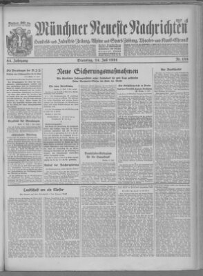 Münchner neueste Nachrichten Dienstag 14. Juli 1931