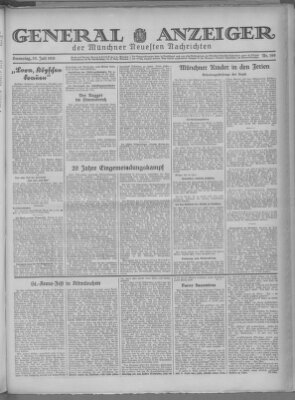 Münchner neueste Nachrichten Samstag 25. Juli 1931