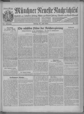 Münchner neueste Nachrichten Freitag 31. Juli 1931