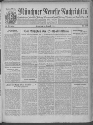 Münchner neueste Nachrichten Dienstag 4. August 1931