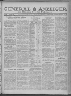 Münchner neueste Nachrichten Freitag 7. August 1931