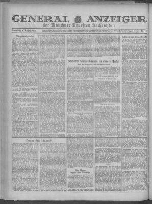 Münchner neueste Nachrichten Saturday 8. August 1931