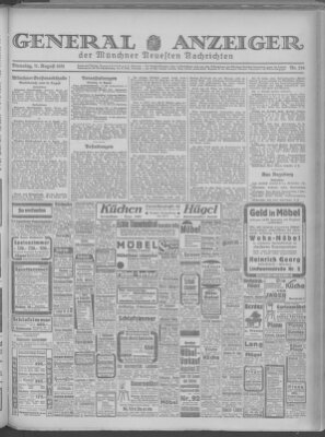 Münchner neueste Nachrichten Dienstag 11. August 1931