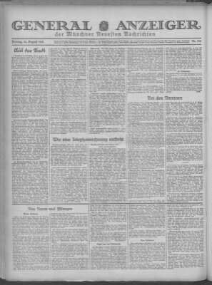 Münchner neueste Nachrichten Freitag 14. August 1931