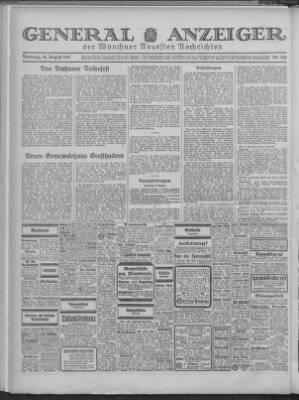 Münchner neueste Nachrichten Dienstag 18. August 1931