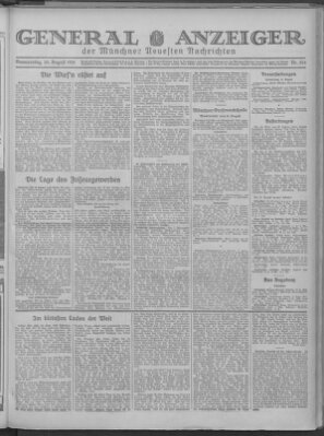 Münchner neueste Nachrichten Donnerstag 20. August 1931