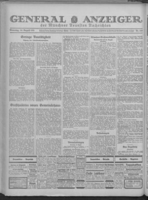 Münchner neueste Nachrichten Dienstag 25. August 1931