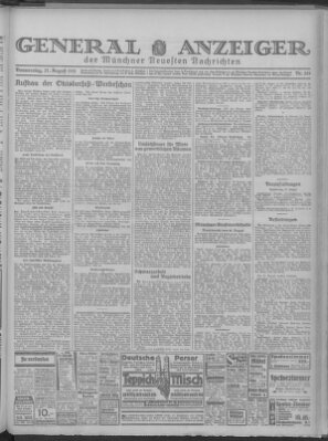 Münchner neueste Nachrichten Donnerstag 27. August 1931