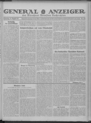 Münchner neueste Nachrichten Samstag 29. August 1931