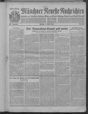 Münchner neueste Nachrichten Freitag 1. Juli 1932