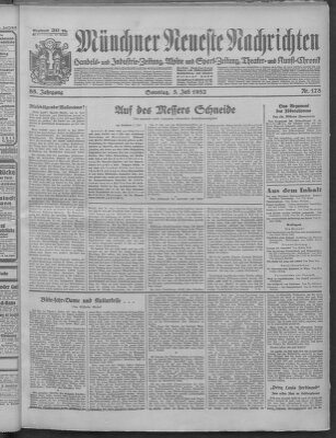 Münchner neueste Nachrichten Sonntag 3. Juli 1932