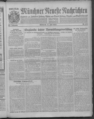 Münchner neueste Nachrichten Mittwoch 6. Juli 1932