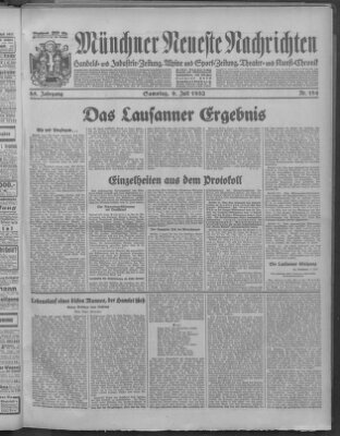 Münchner neueste Nachrichten Samstag 9. Juli 1932