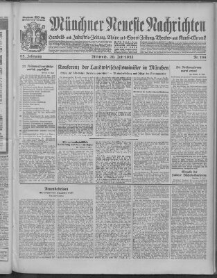 Münchner neueste Nachrichten Mittwoch 20. Juli 1932