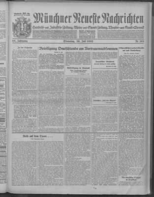 Münchner neueste Nachrichten Tuesday 26. July 1932