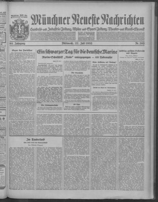 Münchner neueste Nachrichten Mittwoch 27. Juli 1932