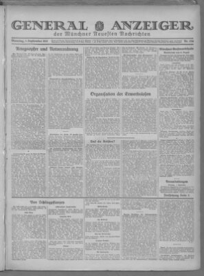 Münchner neueste Nachrichten Dienstag 1. September 1931