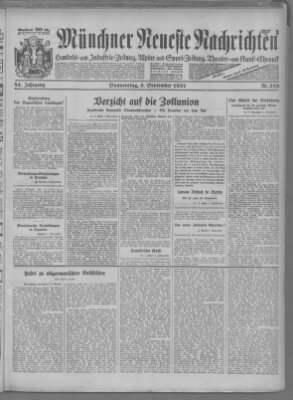 Münchner neueste Nachrichten Donnerstag 3. September 1931