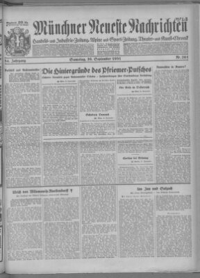 Münchner neueste Nachrichten Samstag 26. September 1931