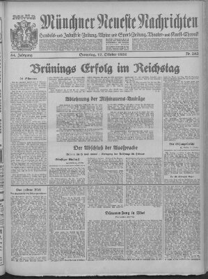 Münchner neueste Nachrichten Samstag 17. Oktober 1931