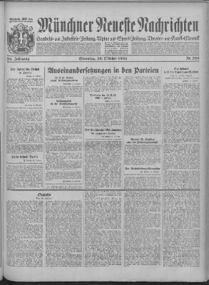 Münchner neueste Nachrichten Dienstag 20. Oktober 1931