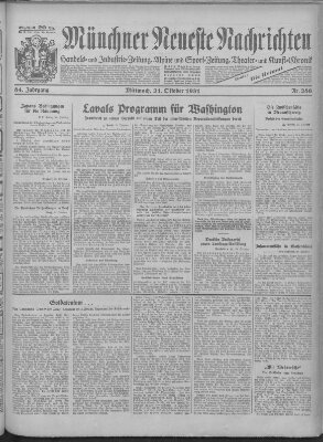 Münchner neueste Nachrichten Mittwoch 21. Oktober 1931