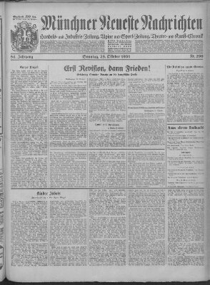 Münchner neueste Nachrichten Sonntag 25. Oktober 1931