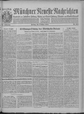 Münchner neueste Nachrichten Freitag 30. Oktober 1931