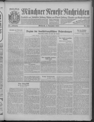 Münchner neueste Nachrichten Mittwoch 4. November 1931