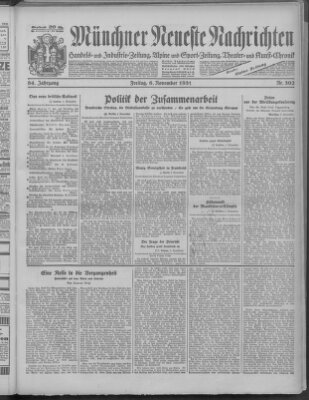 Münchner neueste Nachrichten Freitag 6. November 1931