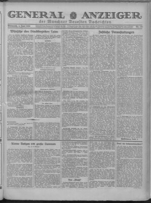 Münchner neueste Nachrichten Mittwoch 4. Juni 1930