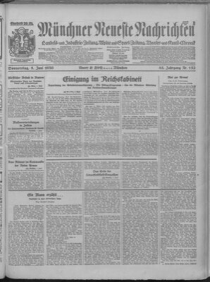 Münchner neueste Nachrichten Donnerstag 5. Juni 1930