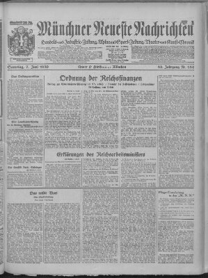 Münchner neueste Nachrichten Samstag 7. Juni 1930