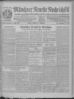 Münchner neueste Nachrichten Montag 9. Juni 1930