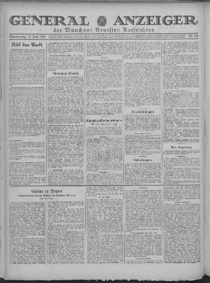 Münchner neueste Nachrichten Donnerstag 12. Juni 1930