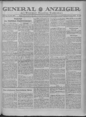 Münchner neueste Nachrichten Freitag 20. Juni 1930