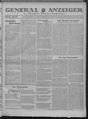 Münchner neueste Nachrichten Dienstag 1. Juli 1930