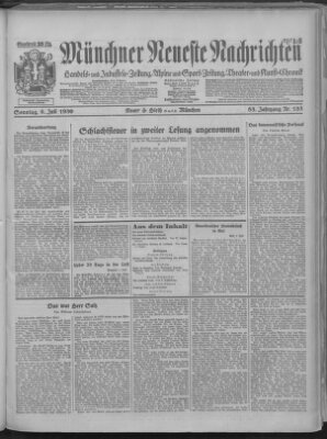 Münchner neueste Nachrichten Sonntag 6. Juli 1930