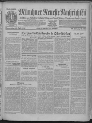 Münchner neueste Nachrichten Donnerstag 10. Juli 1930