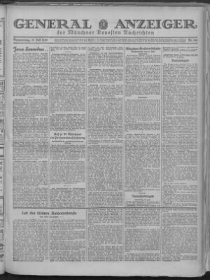 Münchner neueste Nachrichten Donnerstag 10. Juli 1930